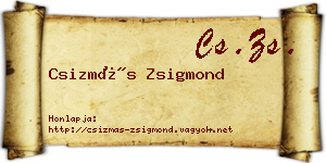 Csizmás Zsigmond névjegykártya