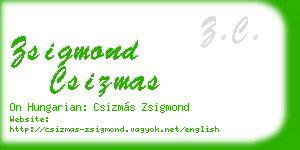 zsigmond csizmas business card